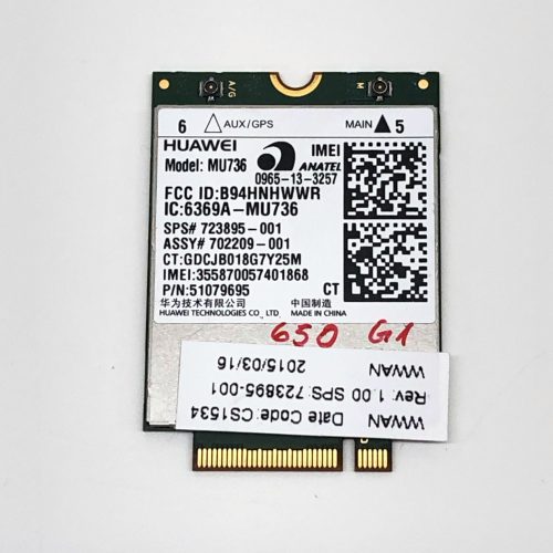 Huawei MU736 PCI-E 3G/HSPA+ NGFF modul 21Mbps D/L - GNNS GPS WWAN kártya 723895-001