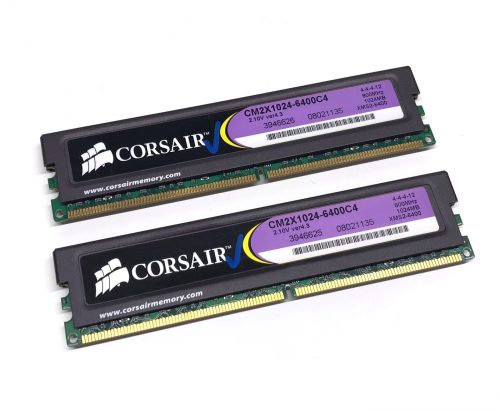 Corsair XMS2 2Gb KIT 2x1Gb DDR2 800Mhz használt PC számítógép memória Ram CM2X1024-6400C4 PC2-6400