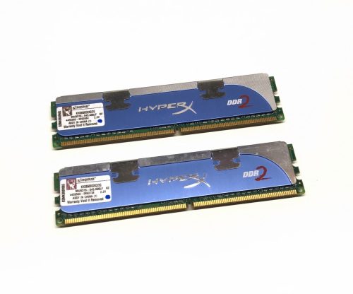 Kingston HyperX Dual Channel Kit 2GB KIT 2x1Gb DDR2 1066Mhz használt PC számítógép memória Ram KHX8500D2K2/2G PC2-8500