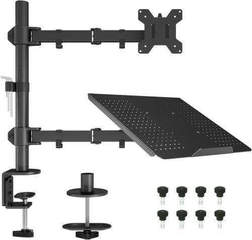 BONTEC monitor  13-32" és laptop max. 17" tartó állítható és forgatható karos állvány VESA felfogatás 75x75-100x100mm