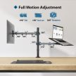 BONTEC monitor  13-32" és laptop max. 17" tartó állítható és forgatható karos állvány VESA felfogatás 75x75-100x100mm
