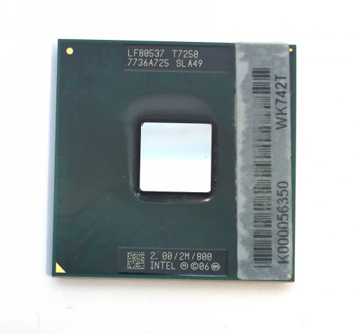 Intel Core 2 Duo T7250 laptop processzor CPU 2,00Ghz 800Mhz FSB 2Mb L2 Socket P SLA49