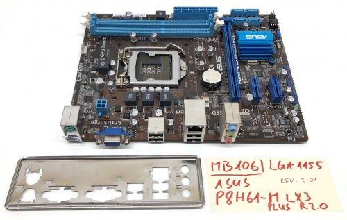 Asus P8H61-M LX3 PLUS r2.0 LGA1155 használt alaplap H61 PCI-e DDR3