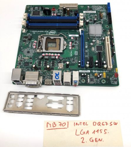 Intel DQ67SW LGA1155 használt alaplap Q67 2Gen PCI-e 4xDDR3