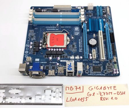 Gigabyte GA-Z77M-D3H LGA1155 használt alaplap Z77 USB 3.0 HDMI 4XDDR3 rev:1.0