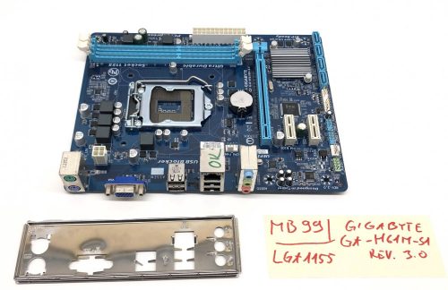 Gigabyte GA-H61M-S1 rev 3.0 LGA1155 használt alaplap Intel H61 2. 3. gen. DDR3 iGPU